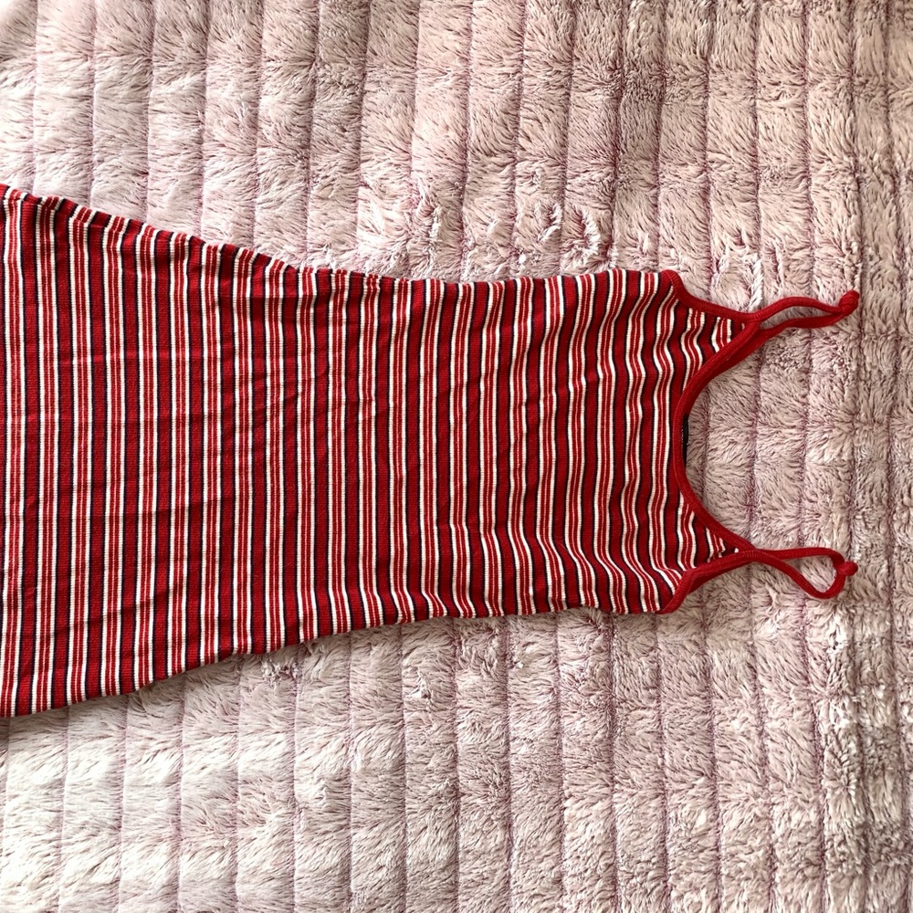 Brandy Melville Red, Blue, and White Striped Dress